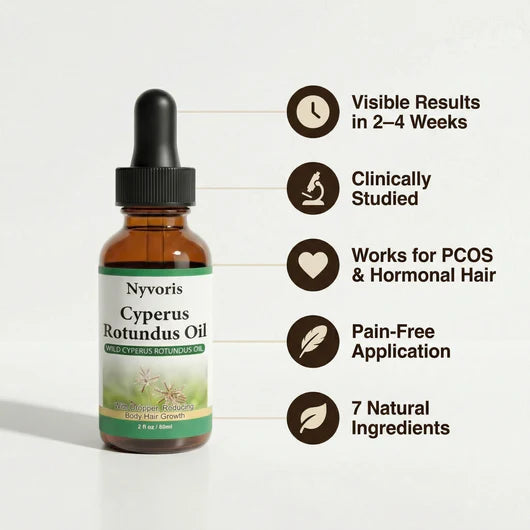 Cyperus rotundus oil for reducing unwanted hair